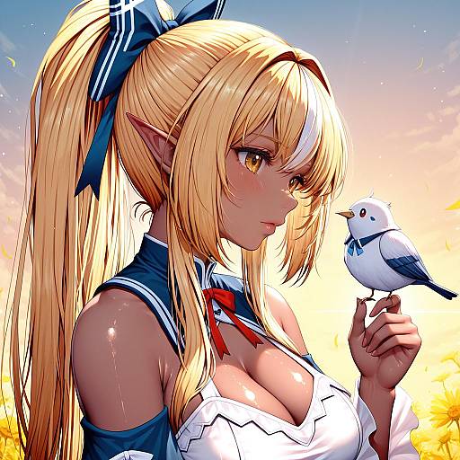 Illustration of Elfriend (shiranui flare), hololive in the style of Harihisa