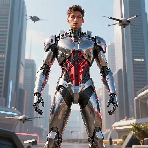 Sleek Sci-Fi Male Combat Armor