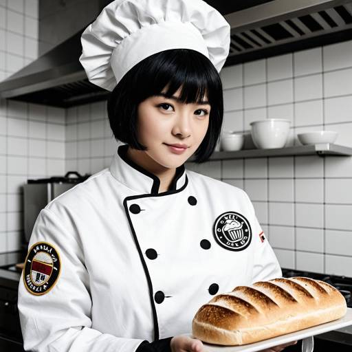 Cosplay Chef Character with Bread Patches