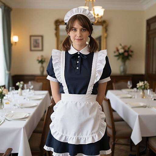 British Maid in Dining Room