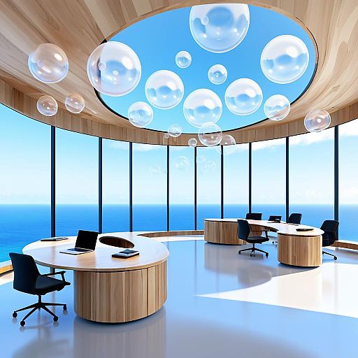 Modern Cliffside Office with Wood Design Modern Cliffside Office with Wood Design