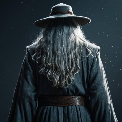 Elderly Man in Wizard Costume from Behind