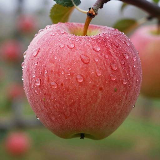 Vibrant Red Apple Macro Close-Up