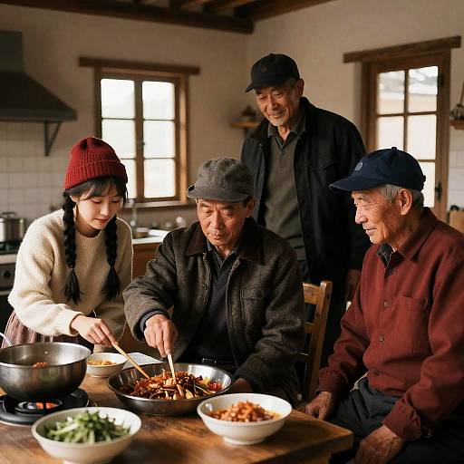 Warm Moments in a Rustic Kitchen