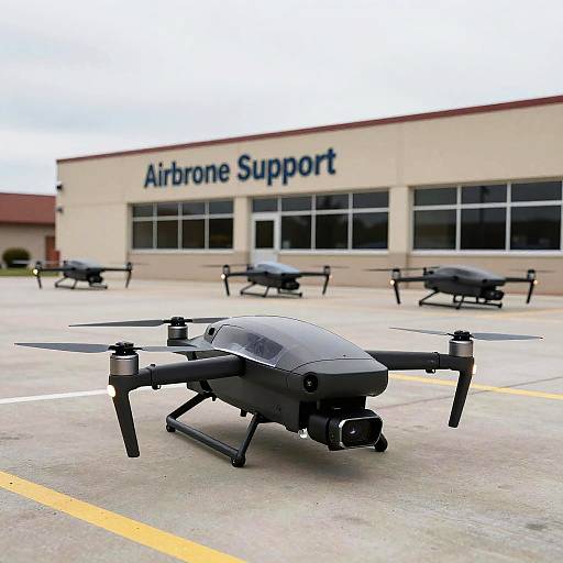 Sleek Black Drone by Airborne Support