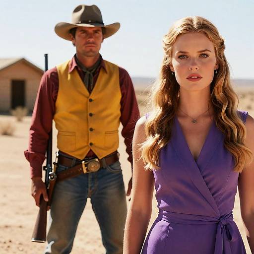 Classic Western Movie Poster Scene