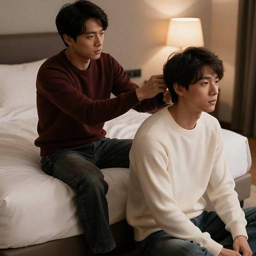 Intimate Portrait of Two Asian Men