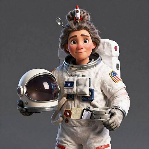 Whimsical Retired Astronaut Chef in 3D