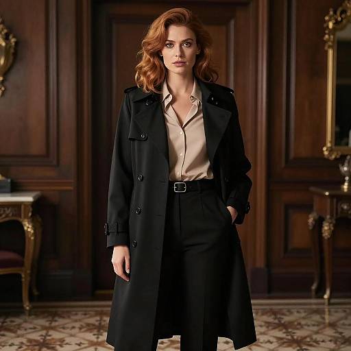 Confident Woman in Elegant Dim Room