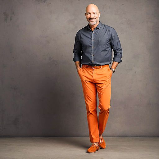Casual Portrait of Cheerful Bald Man Casual Portrait of Cheerful Bald Man