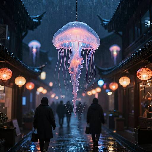 Noctilucent Jellyfish in Lantern City