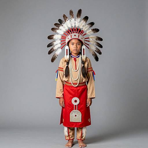 Native American Child in Traditional Attire