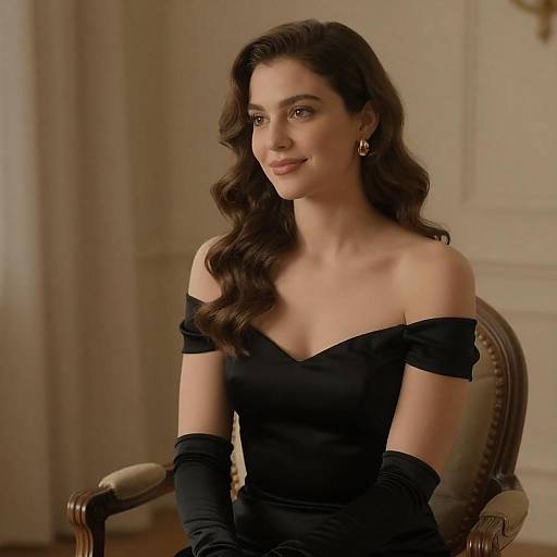 Golden Portrait of Elegant Woman