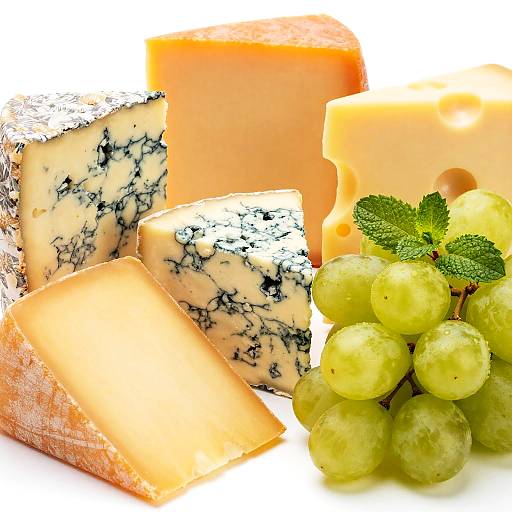 Colorful Cheese and Fruit Close-Up