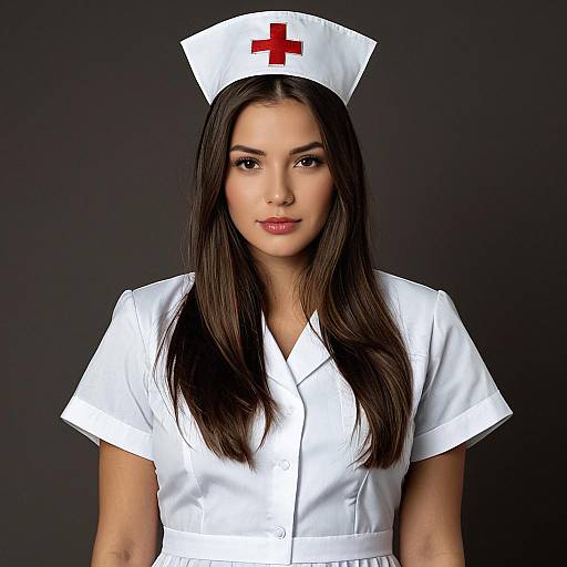Realistic Nurse Portrait with Cap