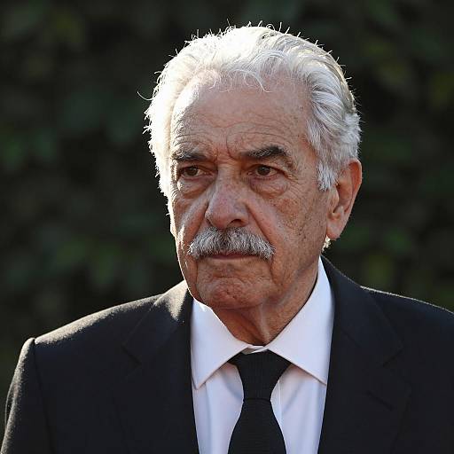 Elderly Man in Black Suit