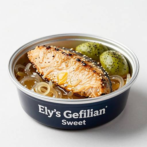 Photograph of a black can labeled 