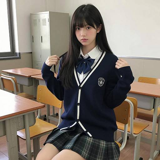 Classroom Scene of an Asian Student