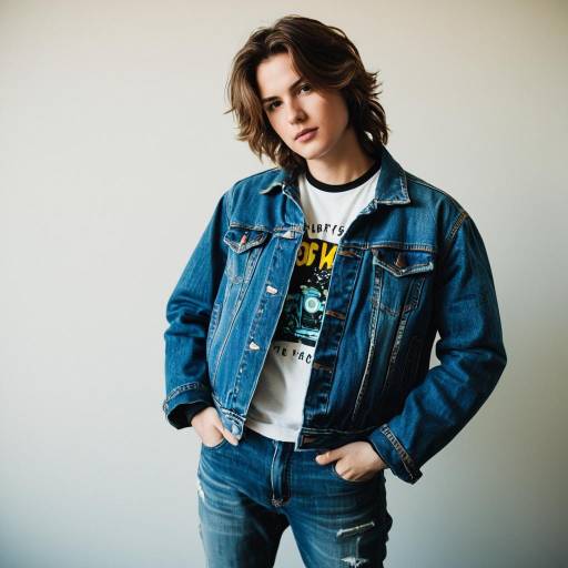 Casual Young Man in Denim Outfit