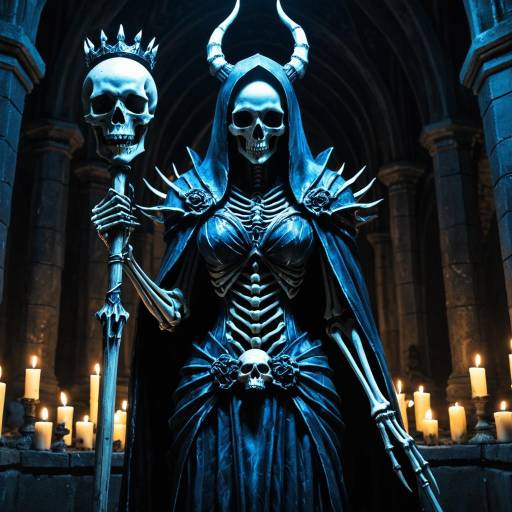 Gothic Wraith Queen in Shadowed Crypt
