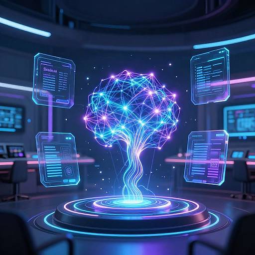 Futuristic AI Interface with Neural Networks