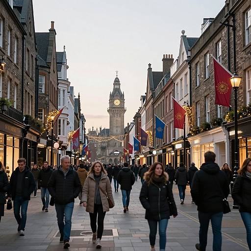 Historic City Street at Late Afternoon