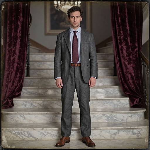Confident Man in Elegant Vintage Style