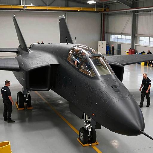 Stealth Bomber in Industrial Hangar