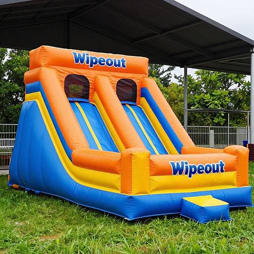 Vibrant Wipeout Inflatable Water Slide