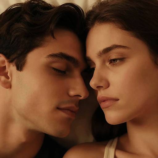 Intimate Close-Up of a Couple