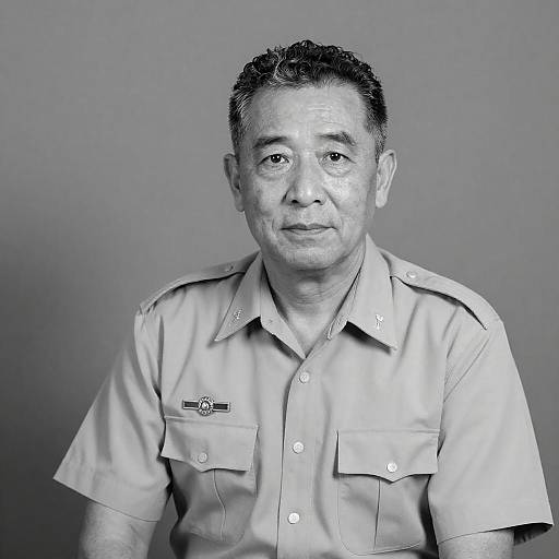 Vintage Military Portrait in Black and White