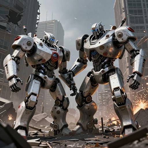 Humanoid Robots Clash in Apocalypse