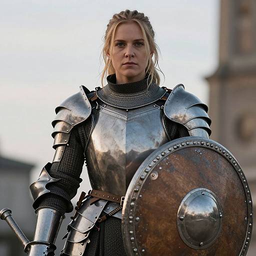 Shield Maiden Warrior Close-Up Portrait