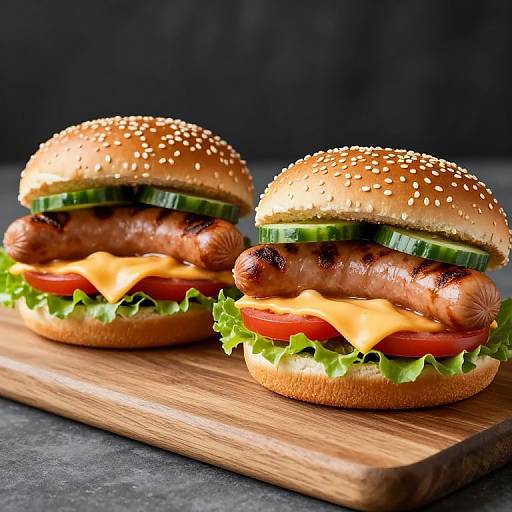 Grilled Sausage Sandwiches on Boards