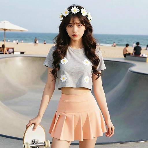 Playful Summer Style at Beach Skate Park