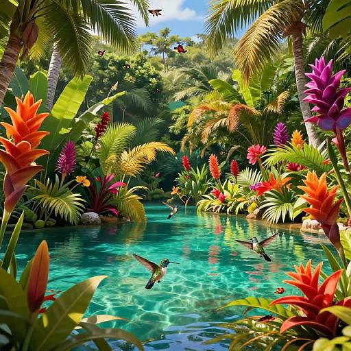 Tropical Riachuelo Paradise Scene