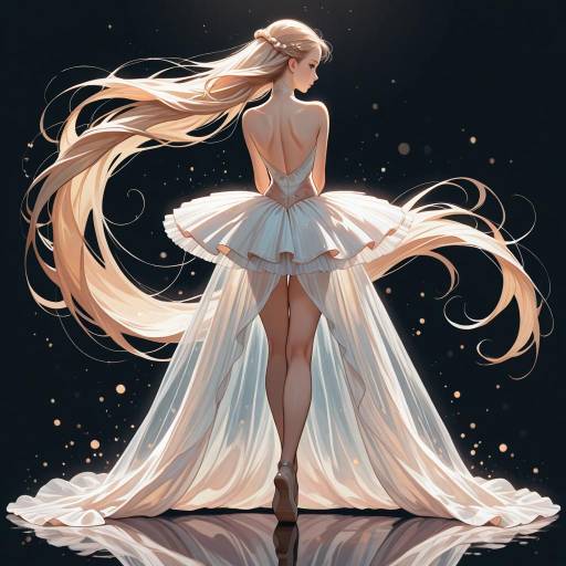 Elegant Ballerina in Silhouette Pose Elegant Ballerina in Silhouette Pose