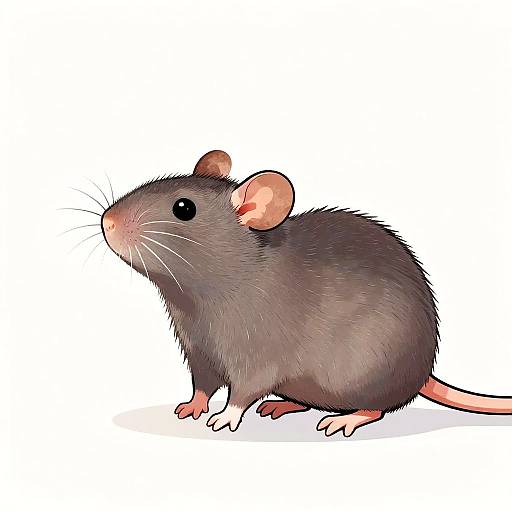 Cute Detailed Rat Digital Illustration