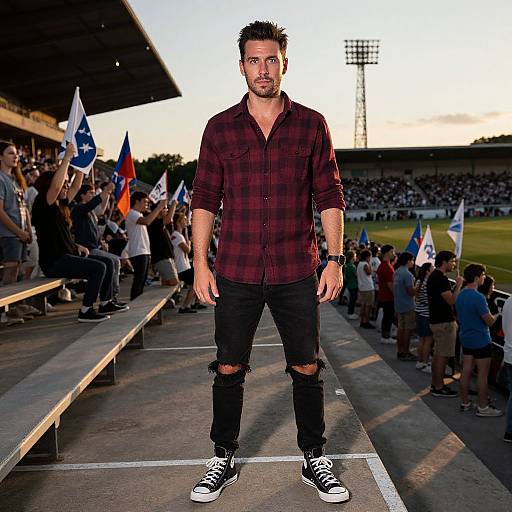 Confident Man at Sunset Stadium