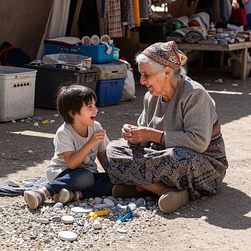 Timeless Joy in Sunlit Marketplace