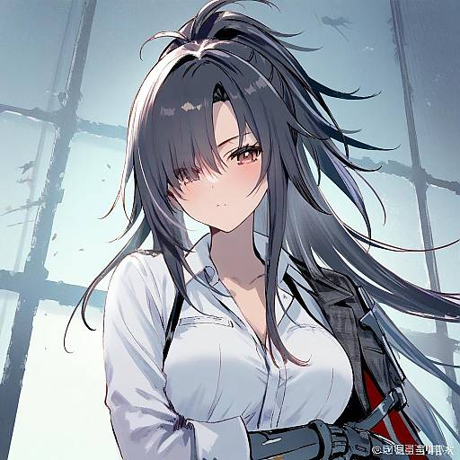 Illustration of Angelia (girls' frontline), girls' frontline in the style of Fukahire (ruinon)