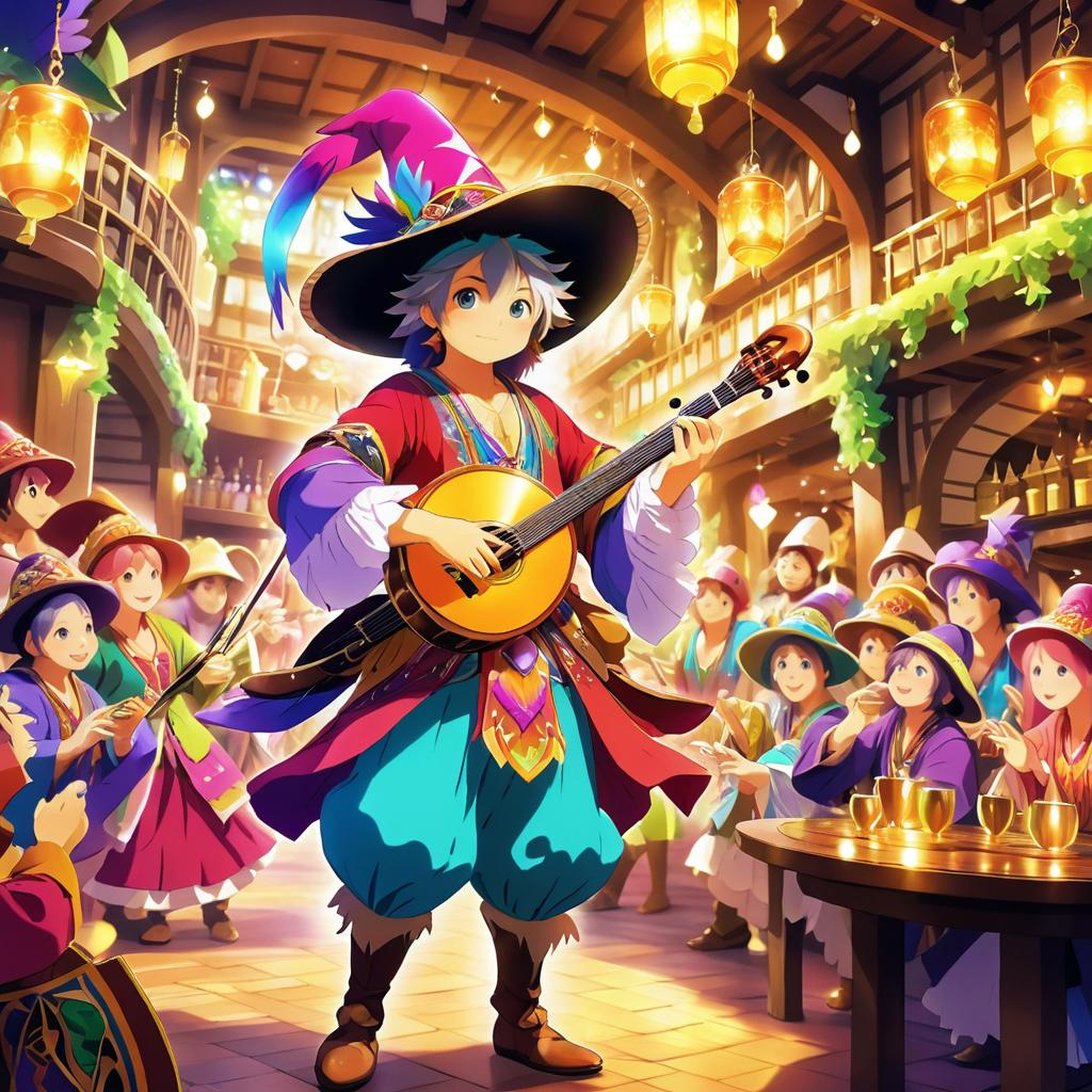 Charismatic Bard in a Lively Tavern