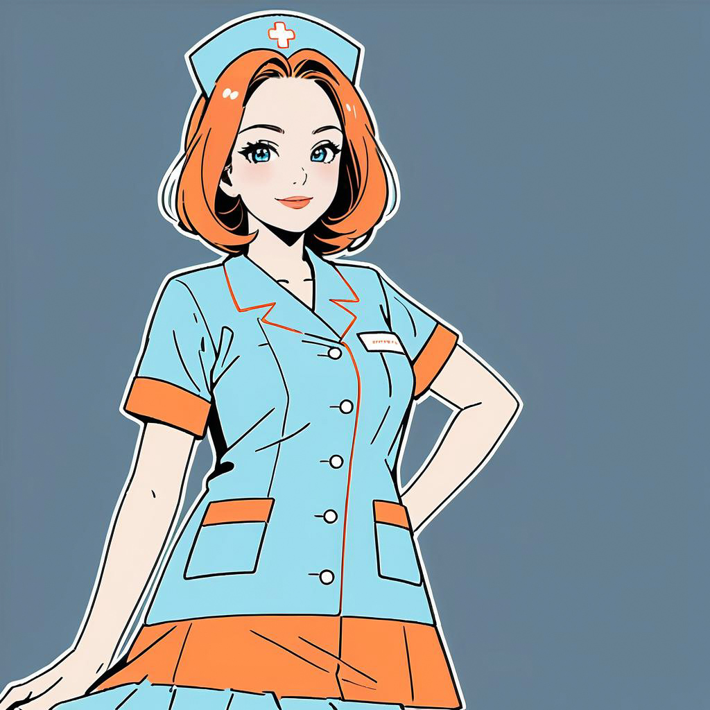 Cheerful Nurse C.C. in Orange