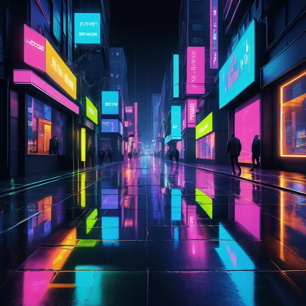 Vibrant City Street at Night