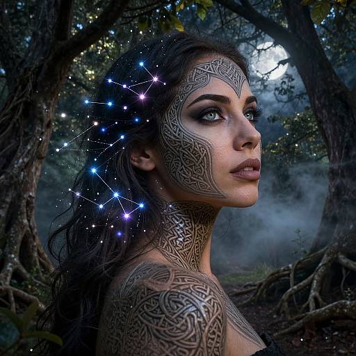 Enigmatic Celtic Knotwork Portrait