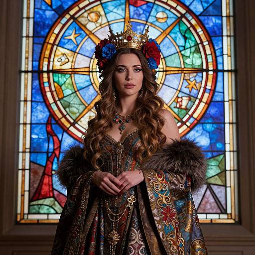 Mystical Woman with Stained Glass Wheel