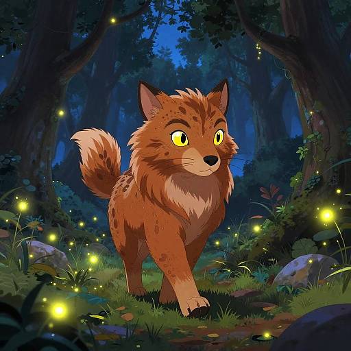 Graceful Cat in Enchanted Twilight