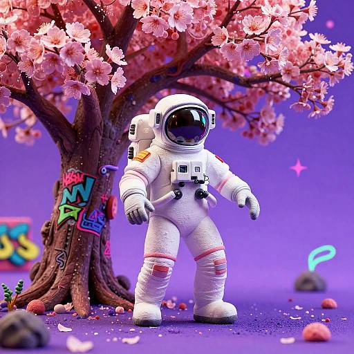 Neon Pop Art Astronaut Animation