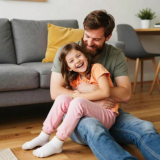 Joyful Father and Daughter Moment