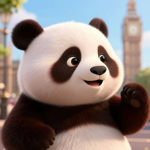 Cute Fat Panda Selfie in London